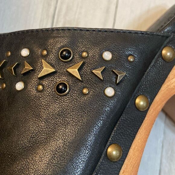 New in Box Frye Jessica Studded Clog Mule Black Women Size 8.5 M *Beautiful* - Picture 4 of 12